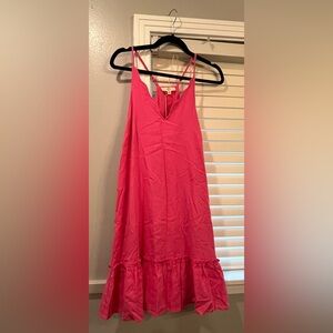 Entro Pink Ruched Halter Sundress
